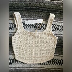 Essentials Cream Square Neck Tank Top House Of Harlow